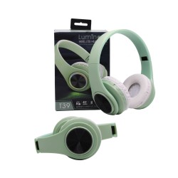AURICULARES INALÁMBRICOS LUMINOUS T39 TF/MICRO SD/MANOS LIBRES CON LED DE COLORES Y FUNCIÓN DE CANCELACIÓN DE RUIDO 400MAH VERDE AURICULARES INALÁMBRICOS LUMINOUS T39 TF/MICRO SD/MANOS LIBRES CON LED DE COLORES Y FUNCIÓN DE CANCELACIÓN DE RUIDO 400MAH VERDE